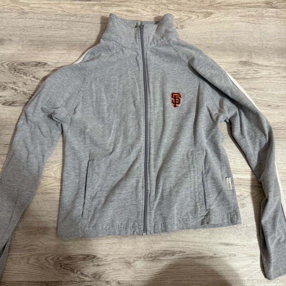 SF Giants Light Gray Zip-Up Jacket